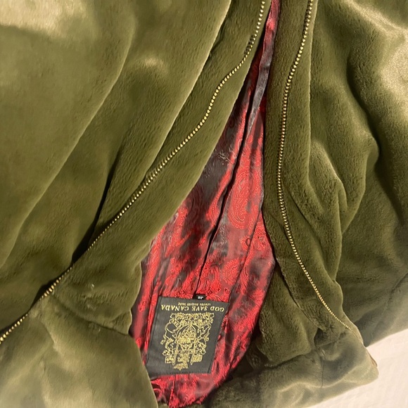 Fur jacket army green red inside. Get me fly - Picture 2 of 6